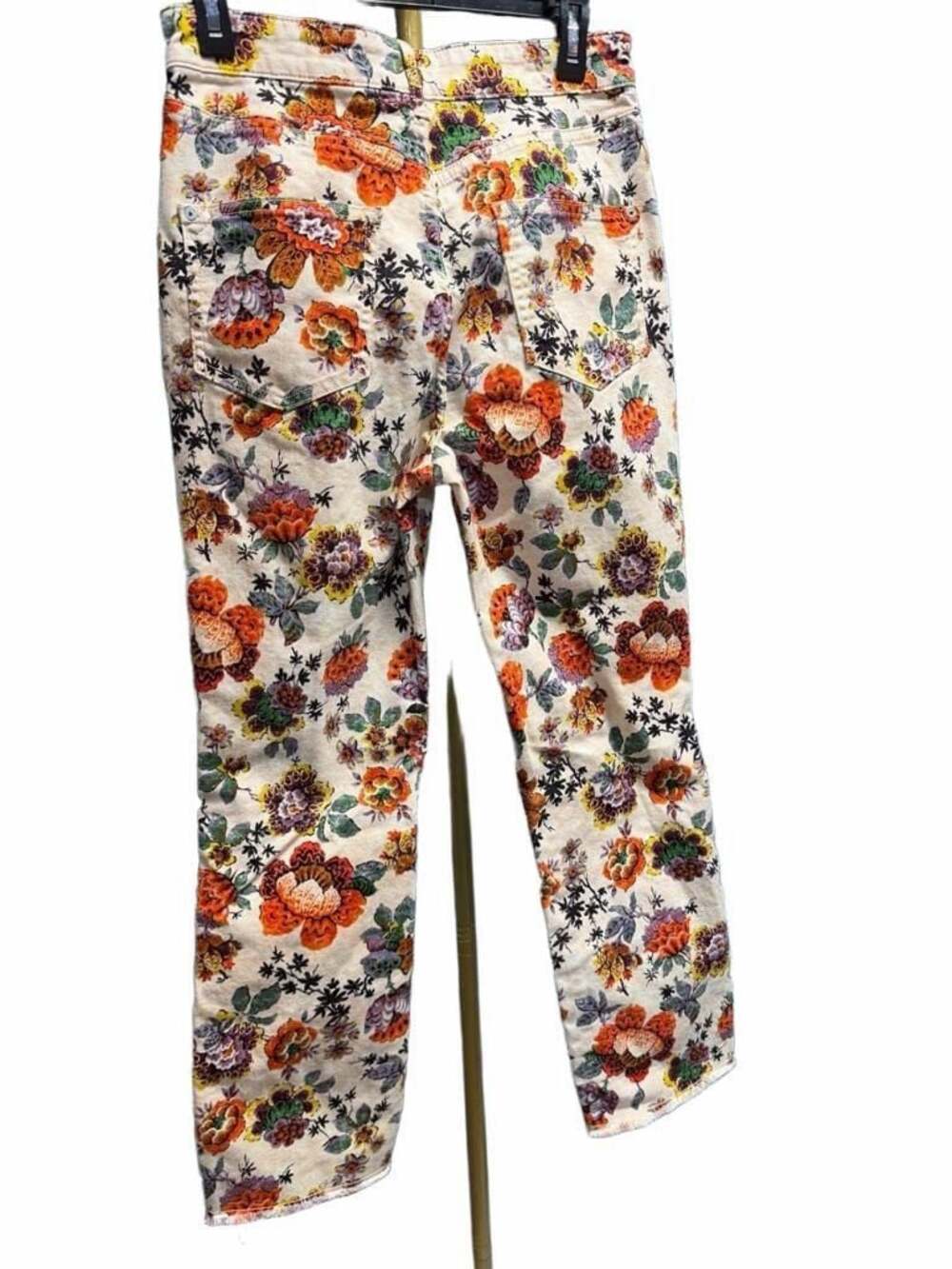 080 Anthropologie Pilcro Floral Botanical Print High-Rise Cigarette Jeans - Picture 2 of 4